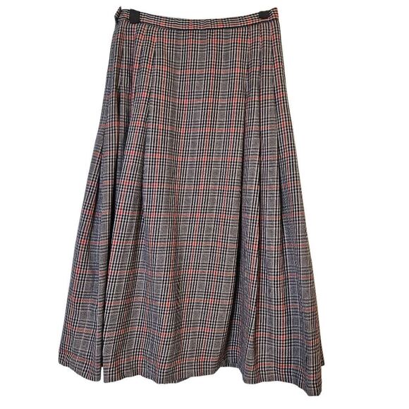 Pendleton vintage modest wool long skirt, navy, red, tan. Size 10 Petite. - Picture 2 of 4